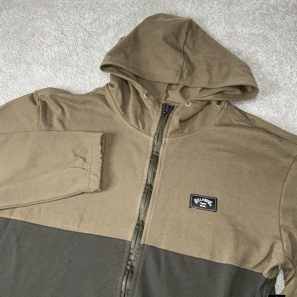 Billabong Mens Size S Abner Full Zip Hoodie Jacket Colorblock Brown Gray